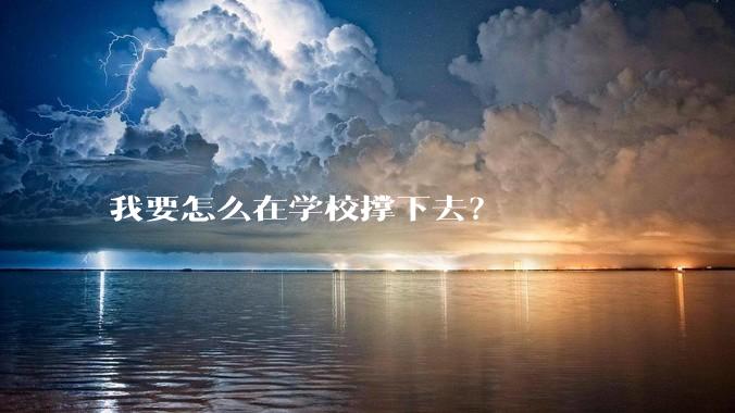 我要怎么在学校撑下去？